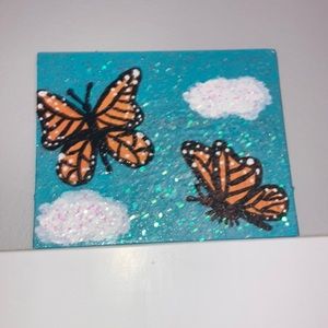 glitter butterfly painting